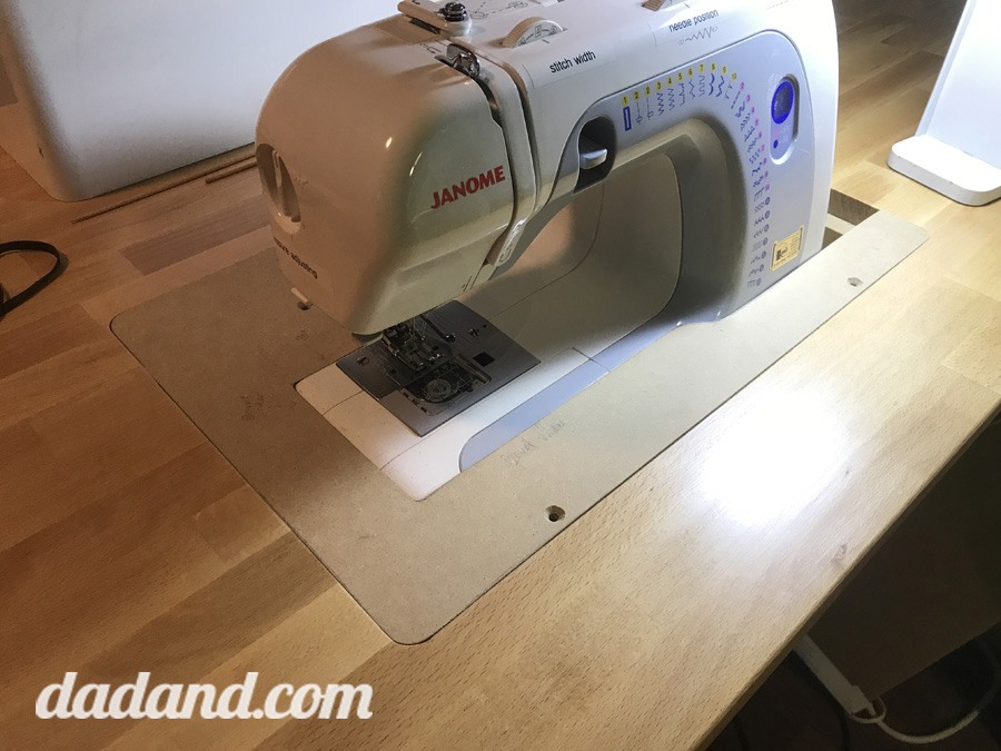 This sewing machine table insert sits flush to allow for easy sewing projects and quilting.
